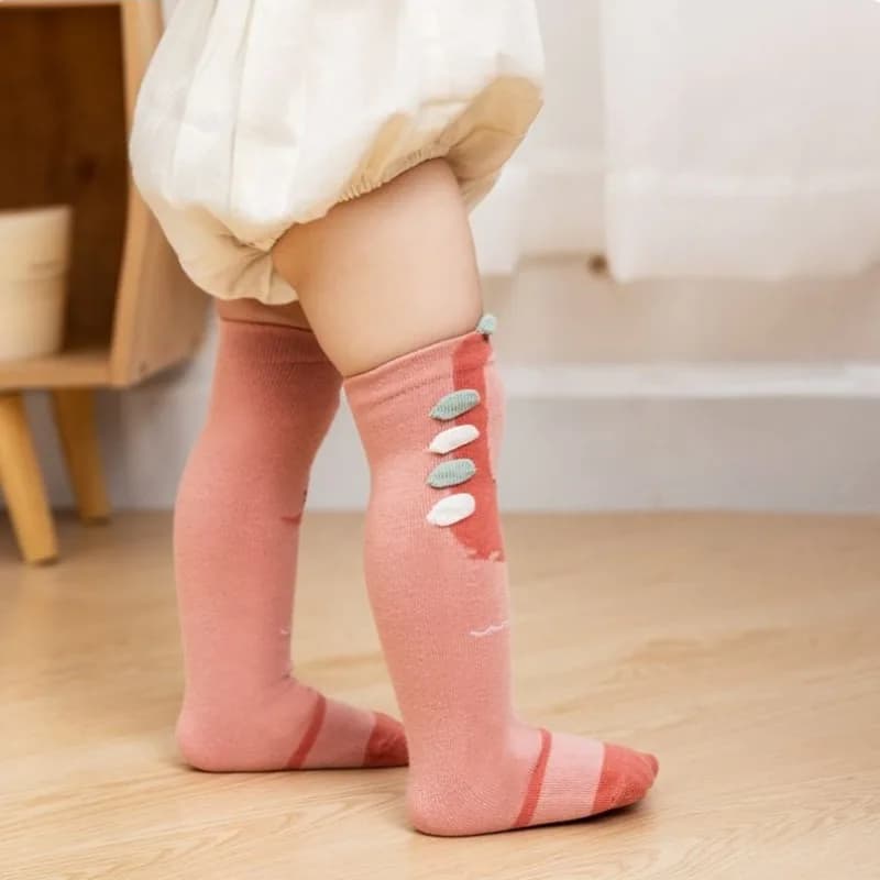 Calze 3D senza tacco sopra il ginocchio per neonati e bambini piccoli, scaldamuscoli tubolari per l'autunno e l'inverno, calze dritte per neonati