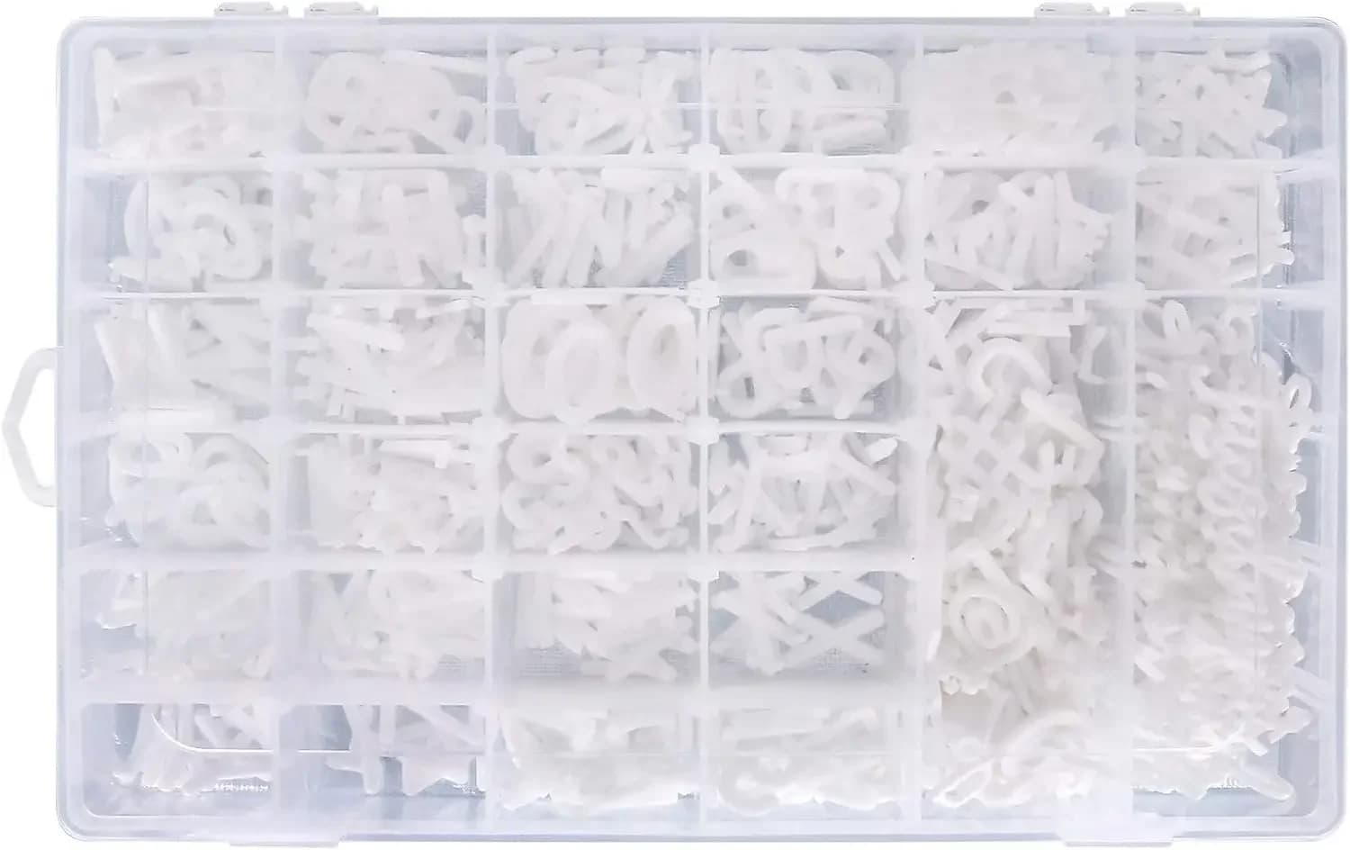 645 Lettere in Plastica Bianca Pretagliate per Pannelli in Feltro con Vassoio di Smistamento, Include Misure da 3/4 e 1 Pollice e Emojis
