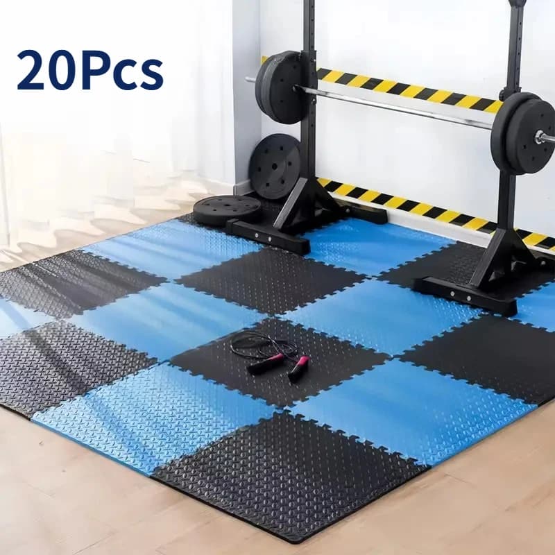 20-piece Fitness Puzzle Mat Two-sided EVA Non-slip Mat for Yoga and Fitness Equipment