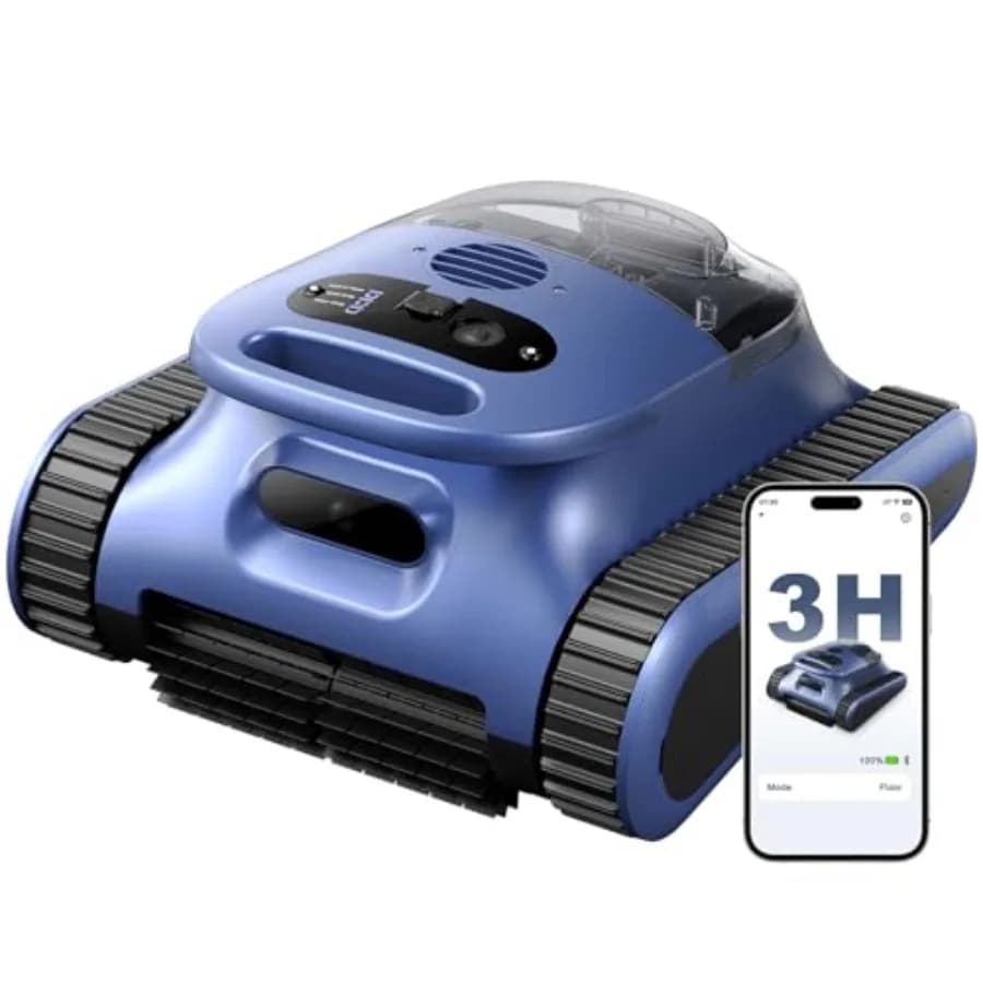 Robot Pulitore Automatico per Piscine 3-in-1 Senza Fili per Piscine Interrate: Pulizia di Fondo, Pareti e Linea d'Acqua fino a 2150 piedi quadrati