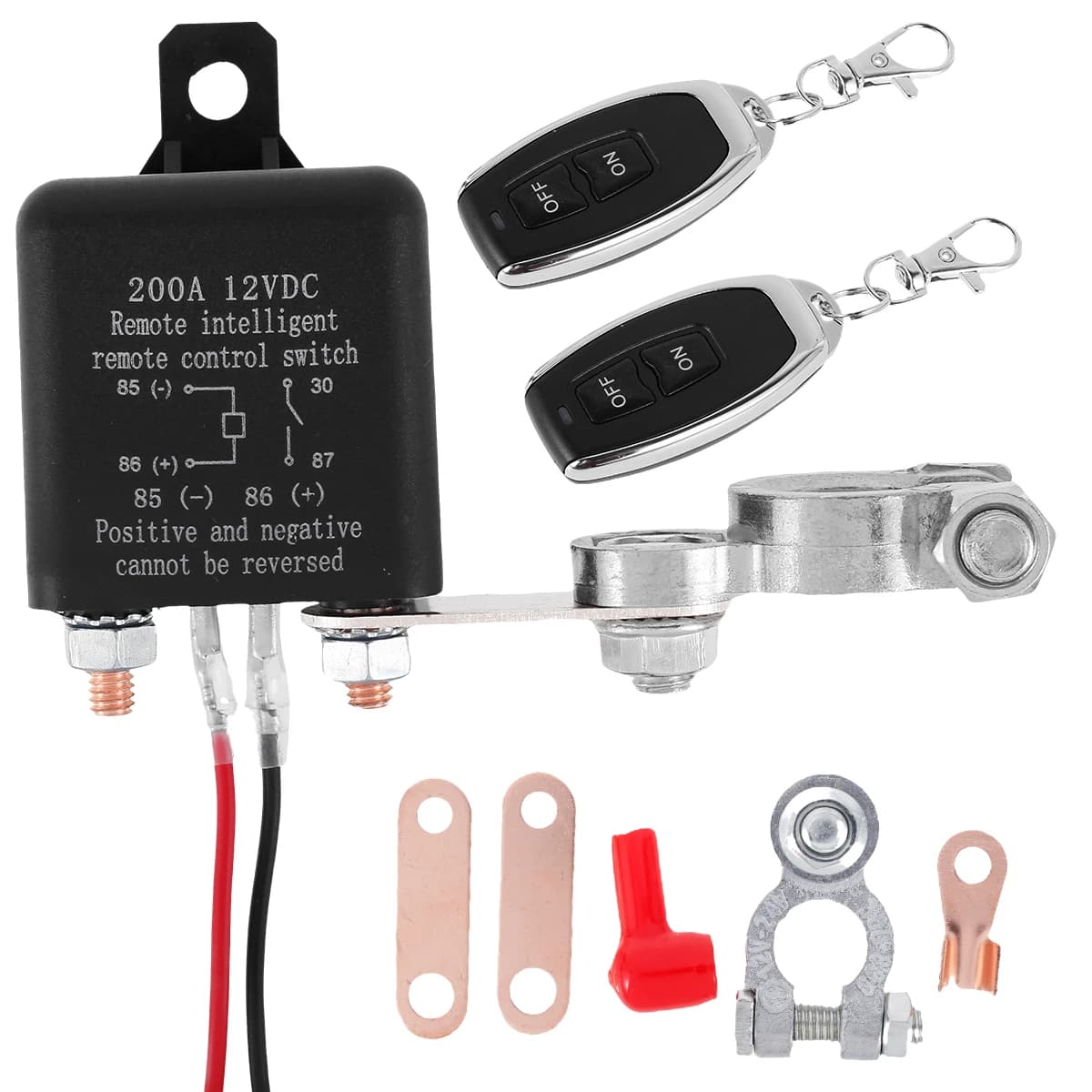 Relè interruttore batteria 12V Telecomando per auto Disconnessione batteria Interruzione isolatore antifurto con doppio relè interruttore telecomando