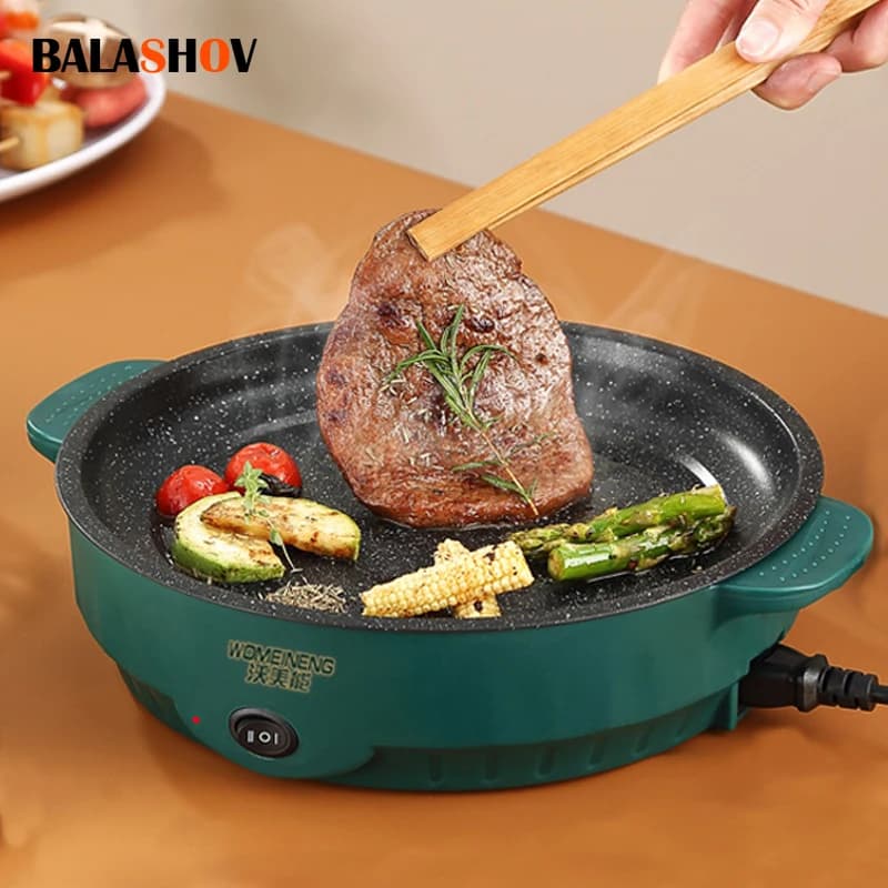 Electric Multicooker Electric cooker 220V Home oven Barbecue Fryed Steak Fish Frying Cooking Machine Non-stick