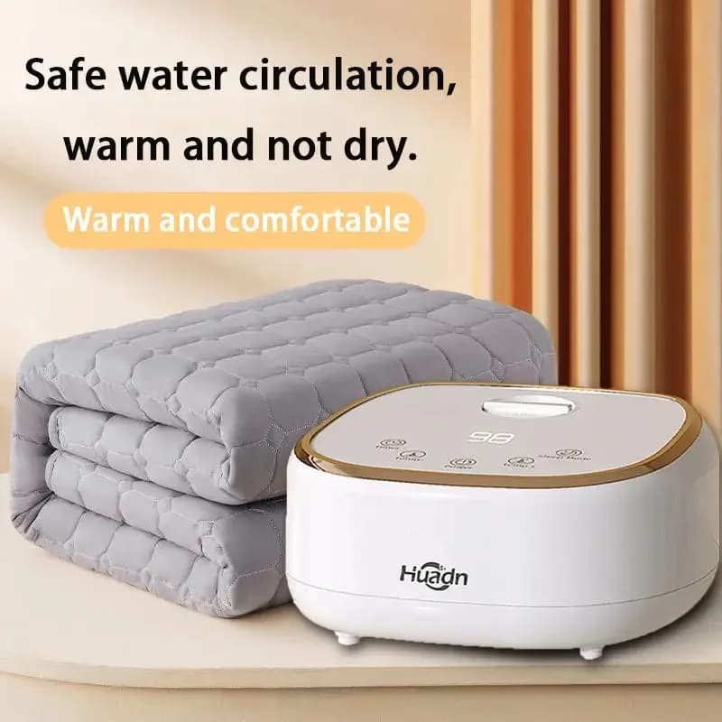 Coperta elettrica ad circolazione d'acqua: riscaldamento rapido, temperatura costante, silenzioso. Morbido tessuto marrone per un accogliente sonno invernale. Un prof