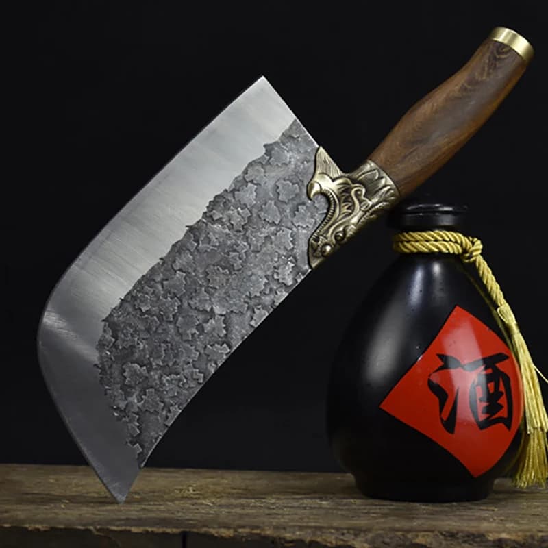 Coltello da cuoco cinese da 8 pollici Manico in legno Taglio affilato Mannaia da macellaio Coltelli da cucina Longquan fatti a mano per tagliare verdure e carne