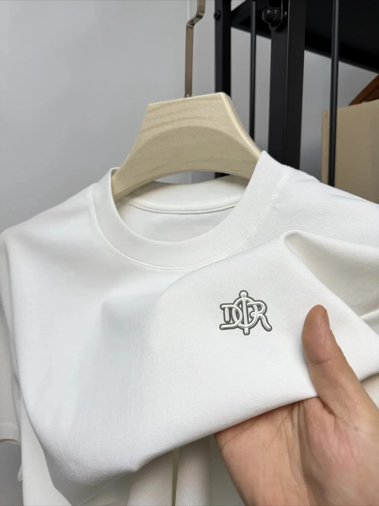 New men's printed short sleeved round neck high-end brand T-shirt for summer fashion high-end plus size badge casua doir
