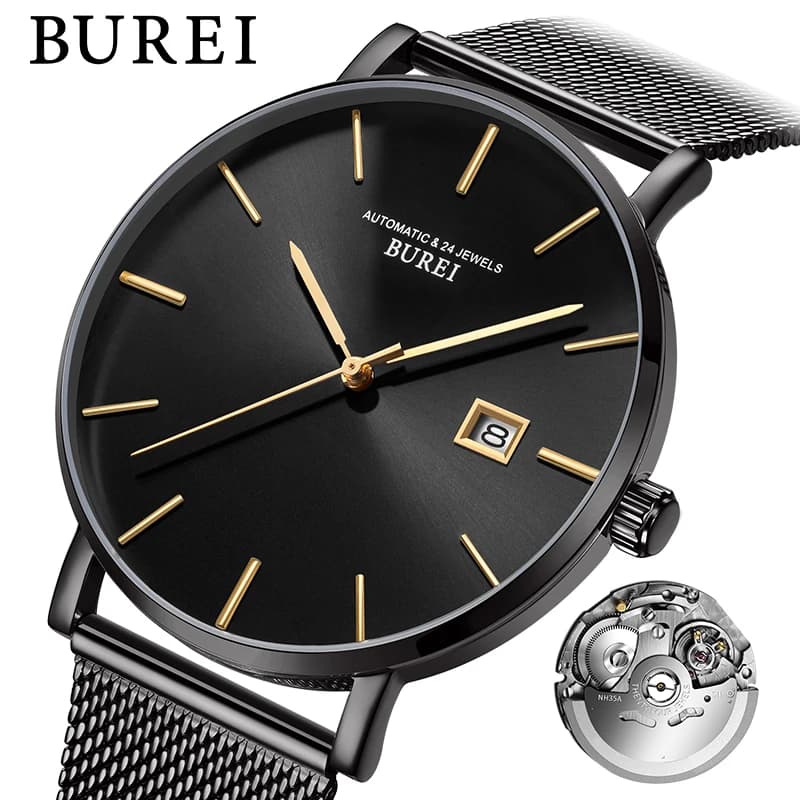 Relogio Masculino BUREI Orologio da lavoro meccanico di moda per uomo Orologio da polso automatico di lusso di marca da uomo impermeabile Reloj Hombre