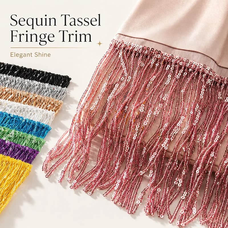 5/9 Iarde 17cm Frange di Paillettes Nappe per Abiti Latini, Passamaneria in Pizzo per Decorazioni di Abiti da Palcoscenico, Materiali per Cucito e Artigianato