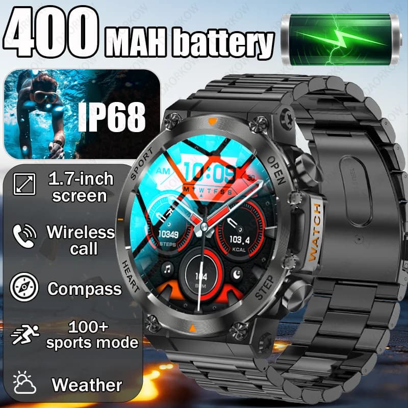 New Smartwatch for Men with Bluetooth Calls, 400mAh Large Battery, 1.39 Inch Display, Over 100 Sport Modes, Fitness Watch, Music Player, Smartwatch 2026
