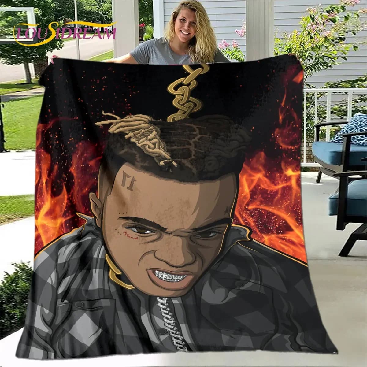 Coperta in morbido peluche Legend Star Hip Hop Art Rapper, in flanella, per soggiorno, camera da letto, letto, divano, copertura da picnic
