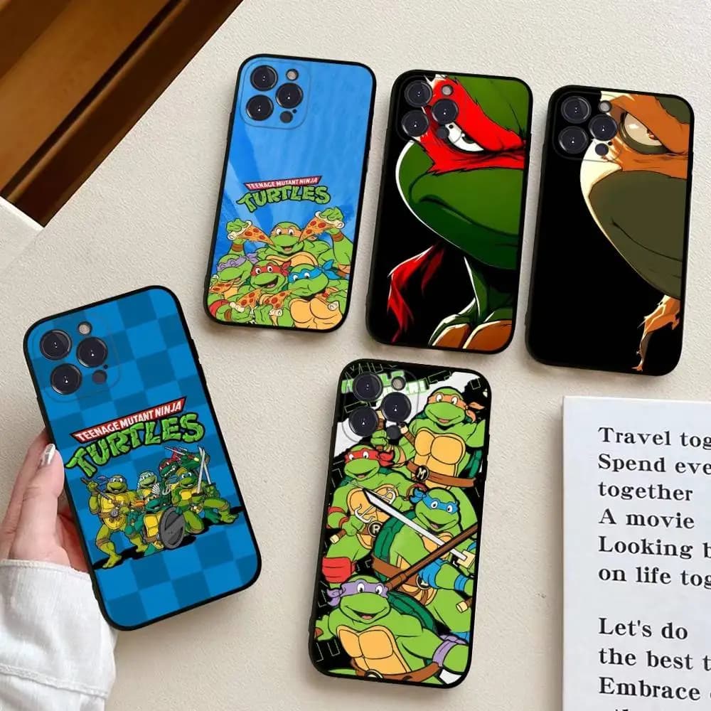 Cover per telefono Anime N-Ninja Cool T-Turtles per iPhone 14 Plus 13 Mini 11 16 15 17 Pro Max, protezione antiurto