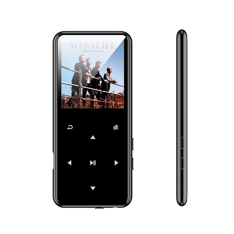 Q06 1.8'' Screen 16GB Touch Button Lossless Sound Bluetooth Kosher MP3 Player, CNC Aluminum Case No Video No FM MP3 Music Player