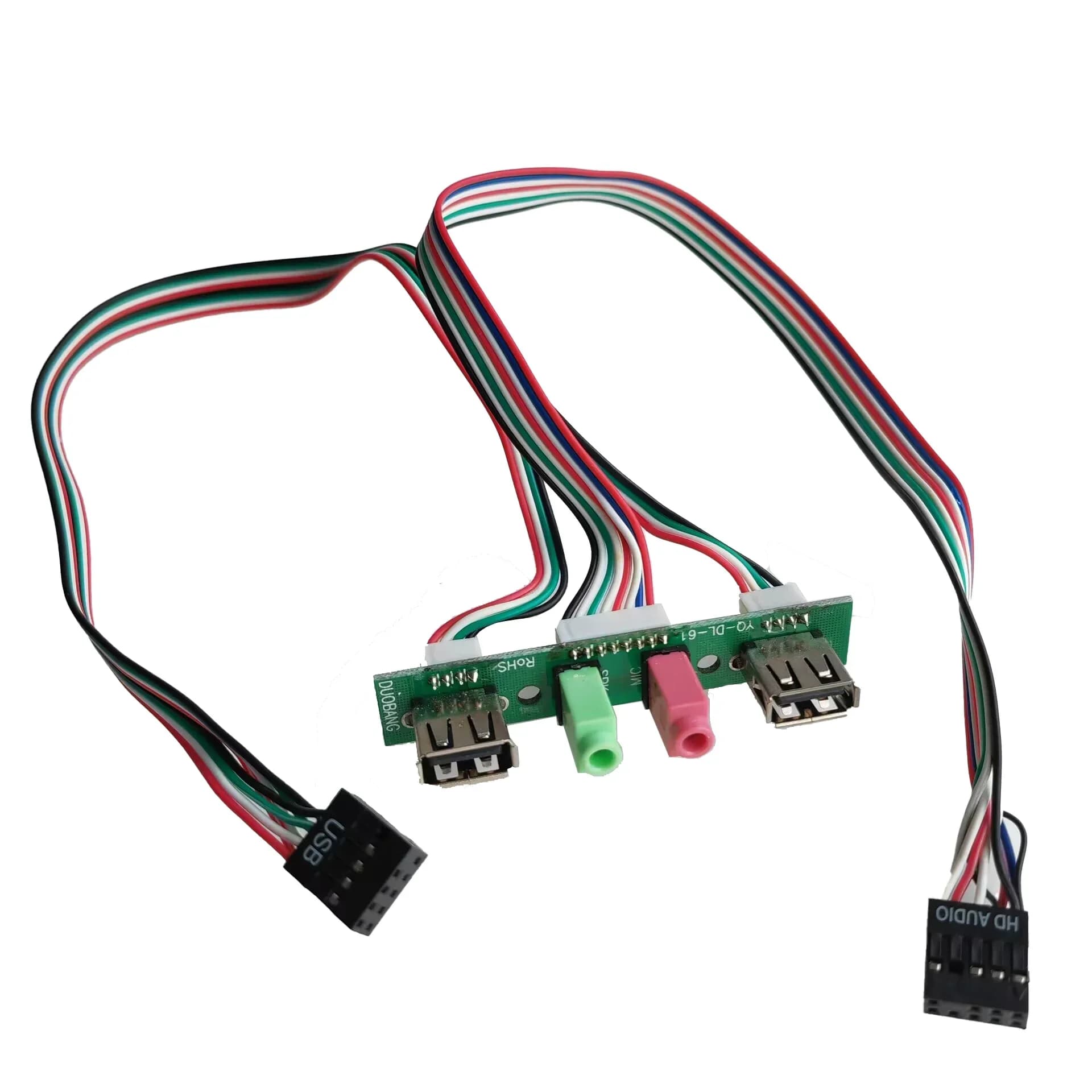 30 cm 2 porte USB 2.0 9 pin 3,5 mm HD audio presa in piedi interfaccia computer scheda madre cavo di prolunga telaio pannello frontale 74x13