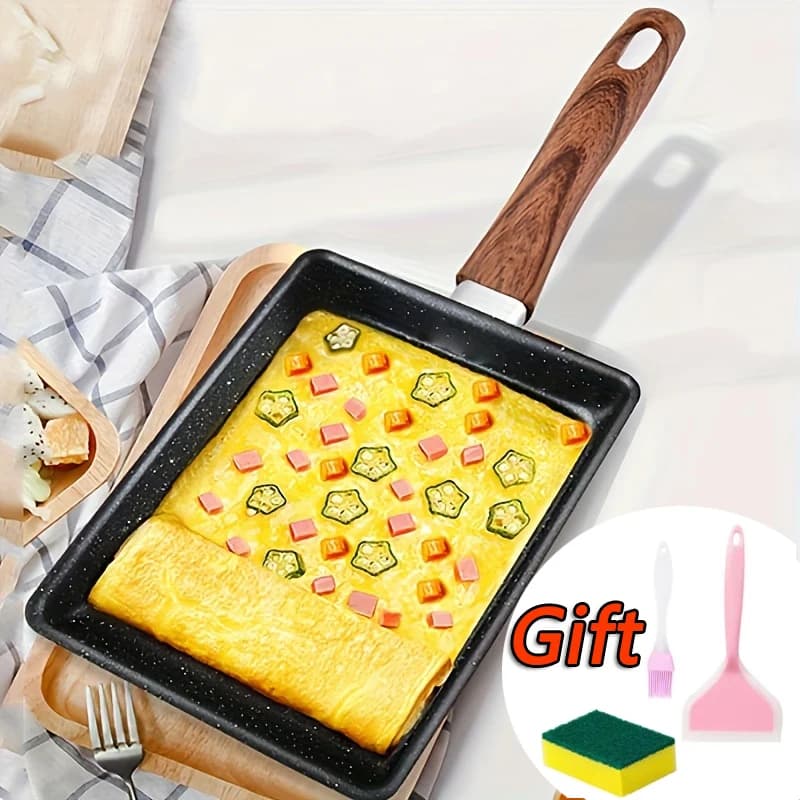 1 set Japanese frittata pan non-stick rectangle bottom plate cooking tools pancake steak egg often stew Yuzi roasted pans