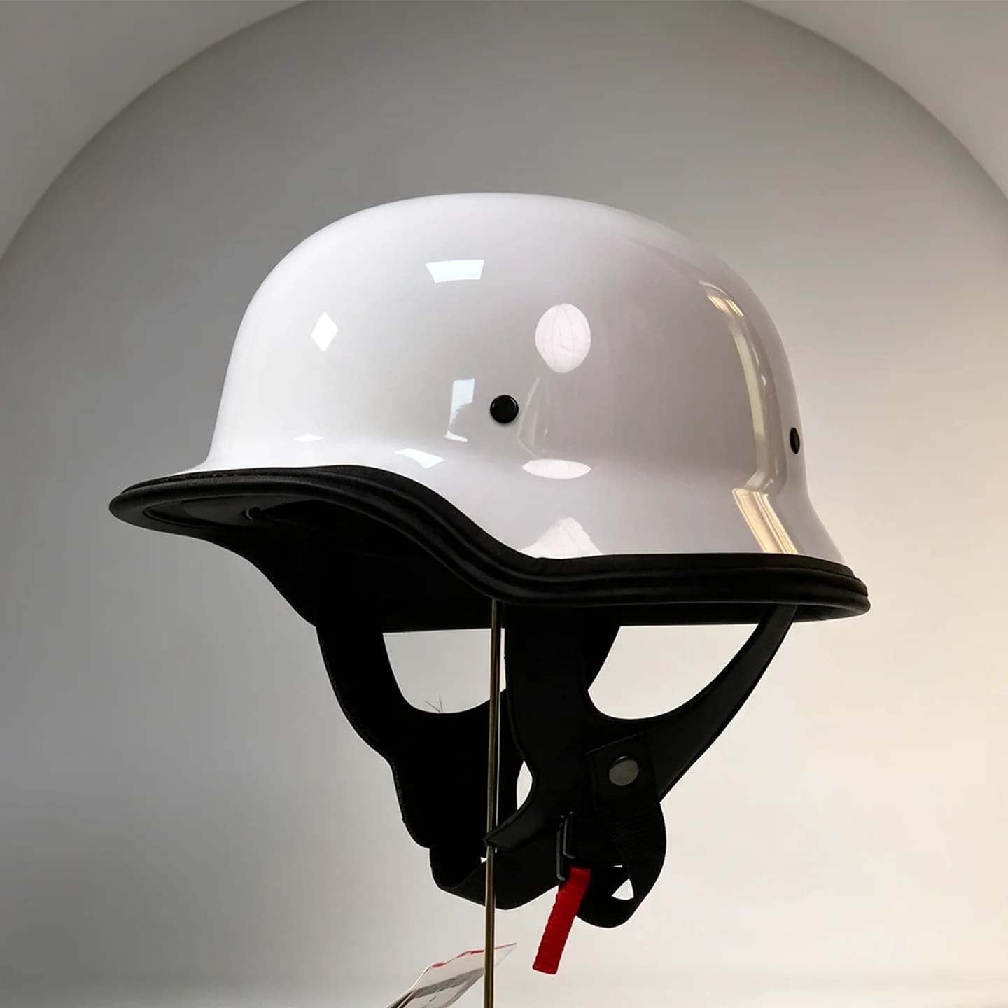 Lightweight Retro Half Face Motorcycle Helmet Vintage German Style Open Top Safety Helmet DOT Approved for Cruiser Bike Moped Bi
