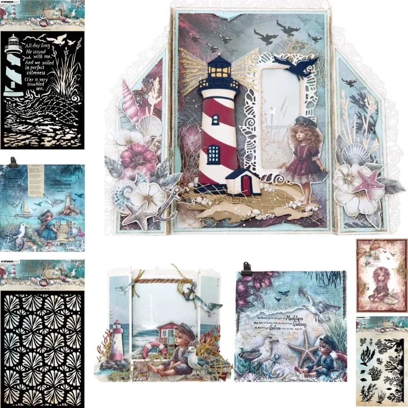 Lighthouse 2026 Nuovo Stampo in Silicone a Forma di Conchiglia Marina con Fustella Metallica per Scrapbook, Stencil per Album Fotografico, Goffratura Fai da Te su Carta