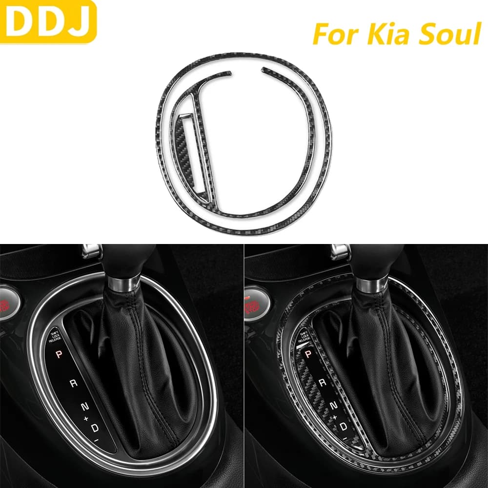 Per Kia Soul 2014-2019 Pannello di controllo del cambio centrale in fibra di carbonio Set Trim Cover Accessori interni per auto Decorazione adesivo