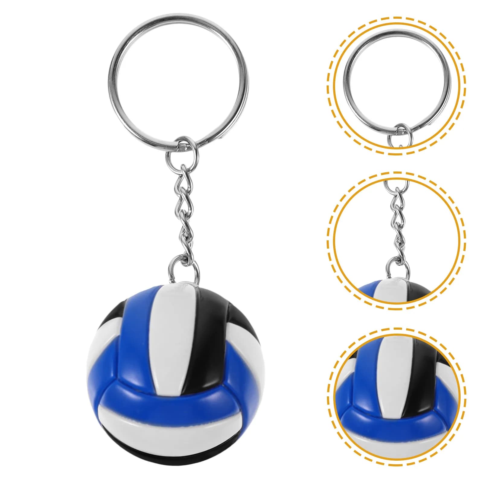 2 Pieces Keychain Single and adorable Volleyball, Sporty Keyring Rings Compact for Backpacks, Bags, Bottles, Souvenirs, Multipurpose Decorations