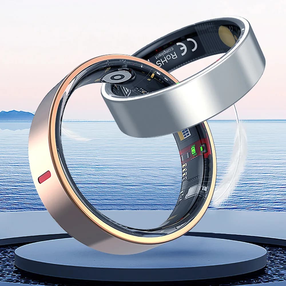 Nuovo Anello Intelligente 2026 per Uomo e Donna, Smart Ring con Custodia di Ricarica, Monitoraggio Frequenza Cardiaca, Pressione Sanguigna, Sonno, Impermeabile 5ATM