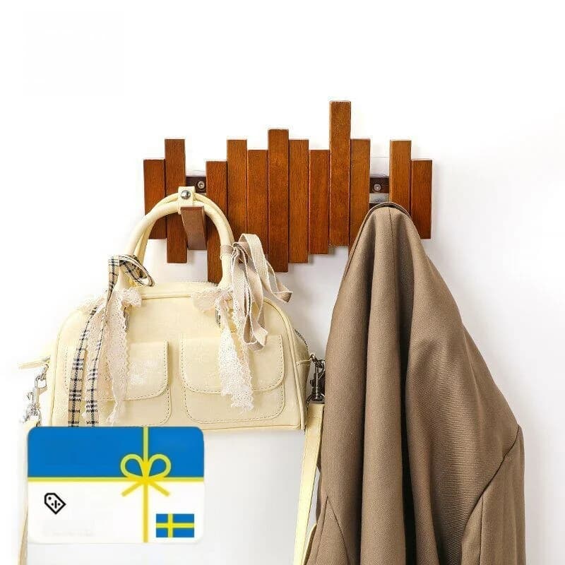 Wall Hanger in Holm Wood Nordic Style Bedroom, No Drilling, Modern Design Universal Minimalist