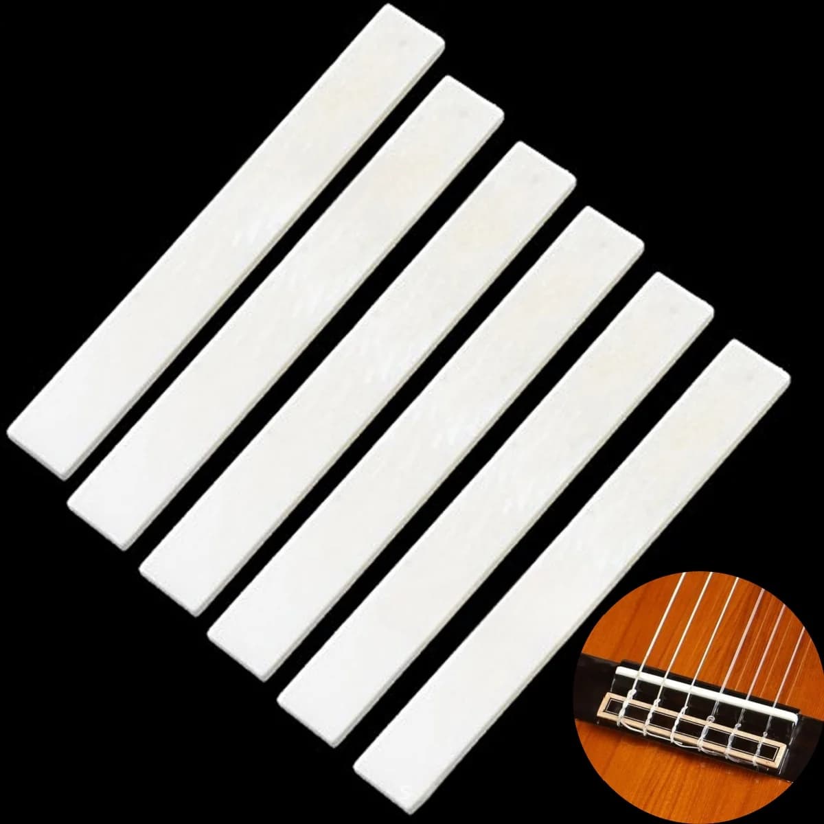 Miwayer 3/5/10 Pz Ponte per chitarra Dadi Bianco Osso di Buffalo 80*3*10mm/per Chitarra Mandolino Banjo/Ukulele Parti di ricambio per strumenti