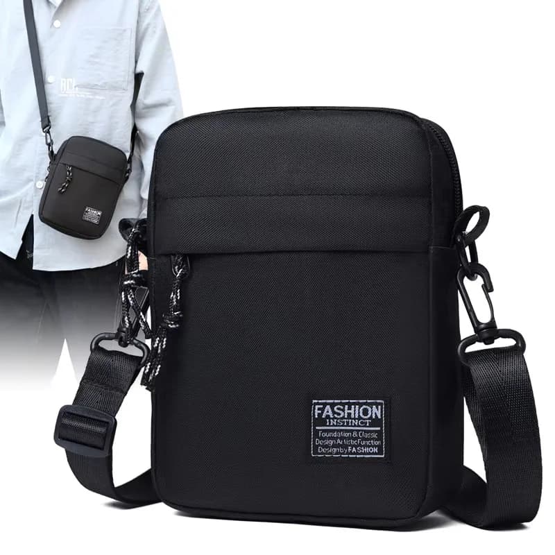 Mini borsa a tracolla semplice e casual Borsa a tracolla piccola in nylon da uomo per uomo Oxford Messenger Borsa a tracolla laterale per telefono Borsa a tracolla per marito