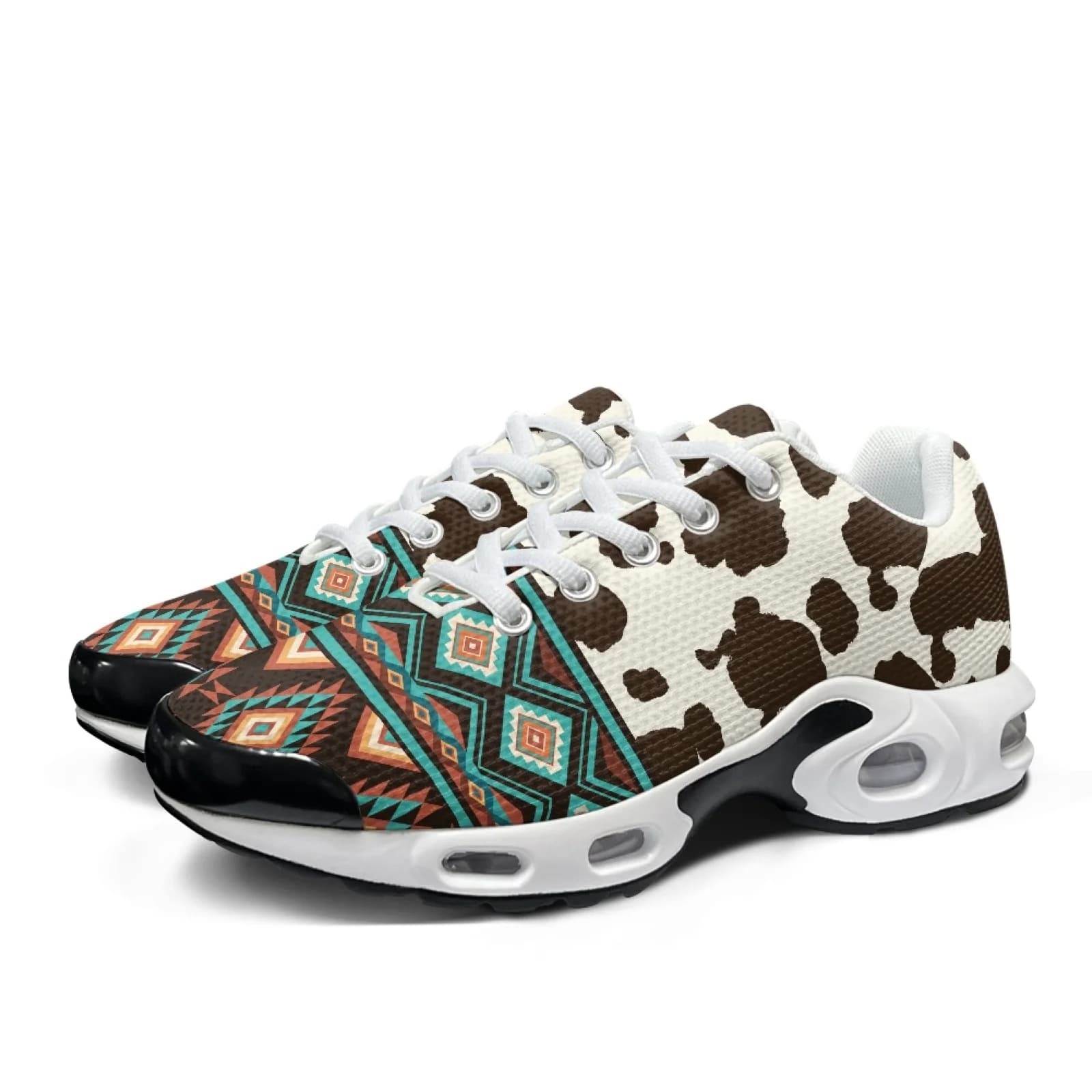 XIXIRIMIDO Air Cushion Sneaker Women's Running Shoe Nurse Shoes Men's Sneakers and Casual Shoes Tenis Feminino Aztec Cow Print