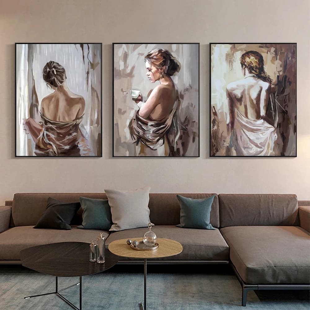 Abstract figure painting girl Sexy body back poster and modern prints canvas image Wall Art living room decorations for home without frame