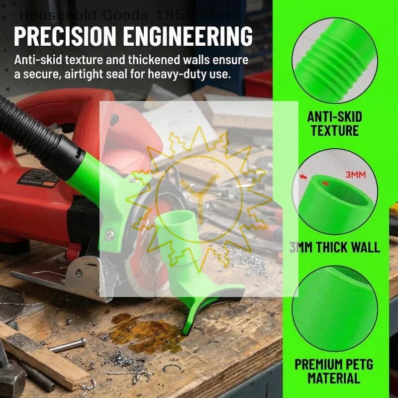 Double Port Dust Extractor Adapter for Angle Grinder Heavy Duty Vacuum Collector Great for Grinding and Cutting Tile