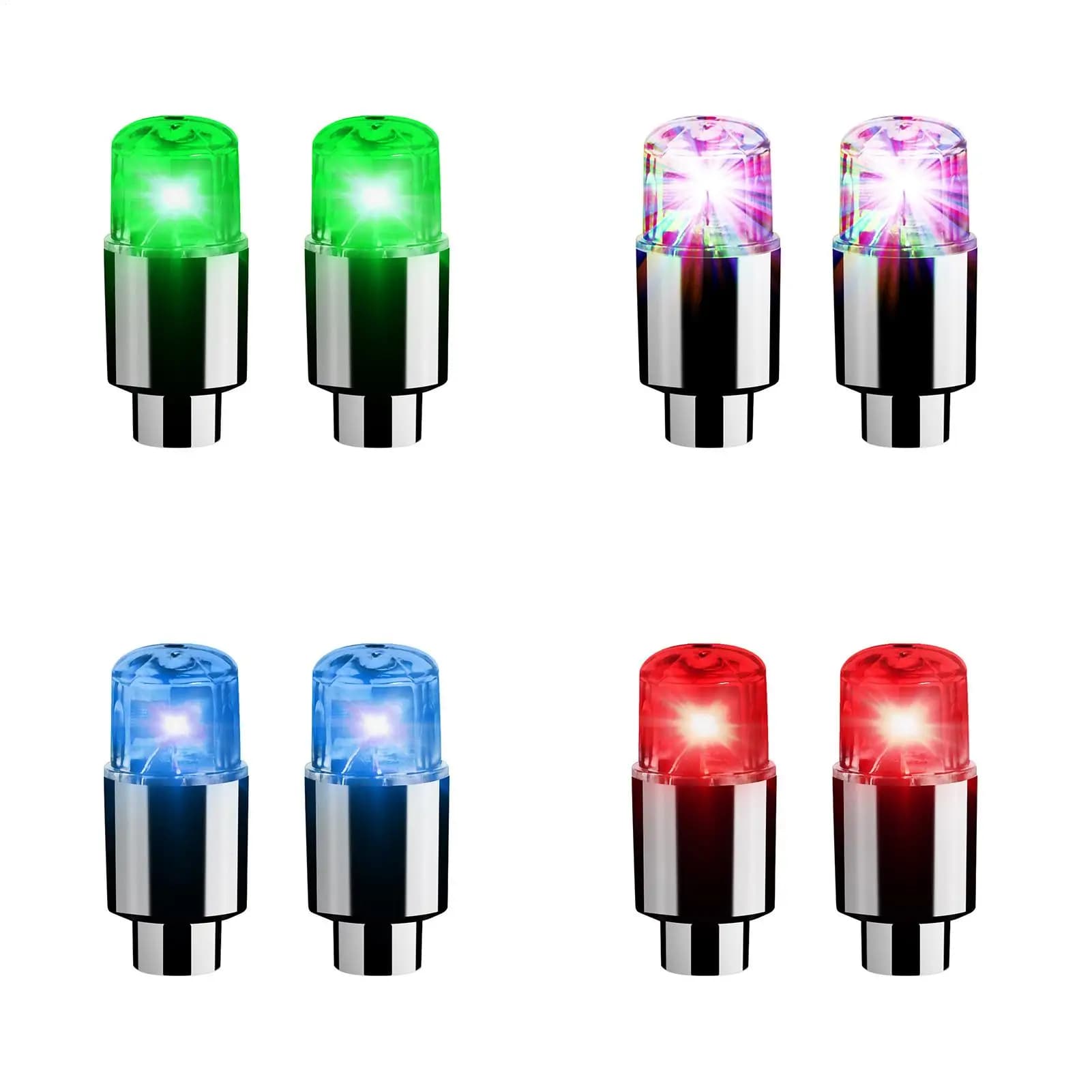 2 luci LED colorate per valvole pneumatici, luci al neon per tappi valvole auto, moto, biciclette, accessori esterni auto.