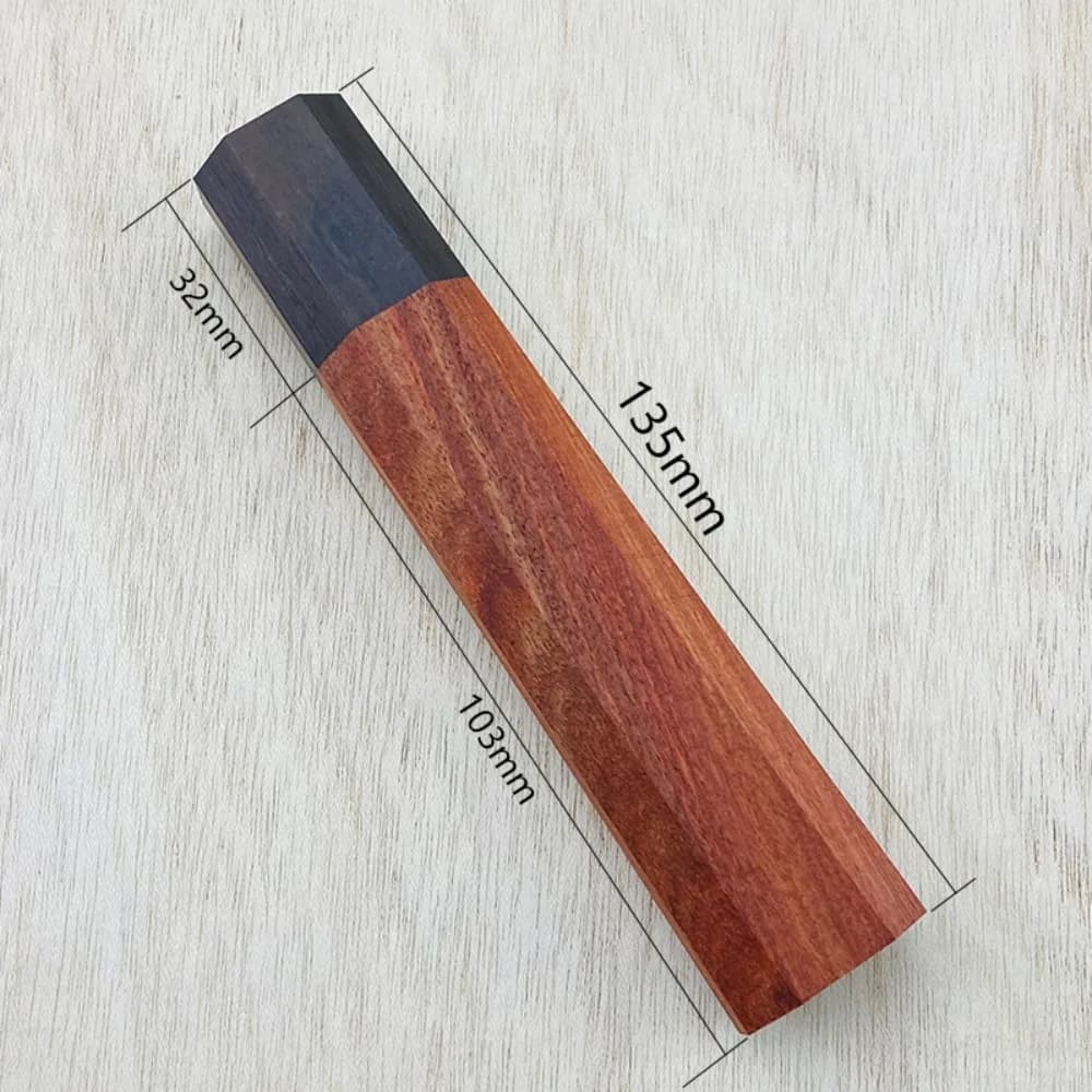 Hand Polished Two Color Wood Handle Blank Wooden Knife Grip Material for Japanese Style Kitchen Knife Making Mod Parts