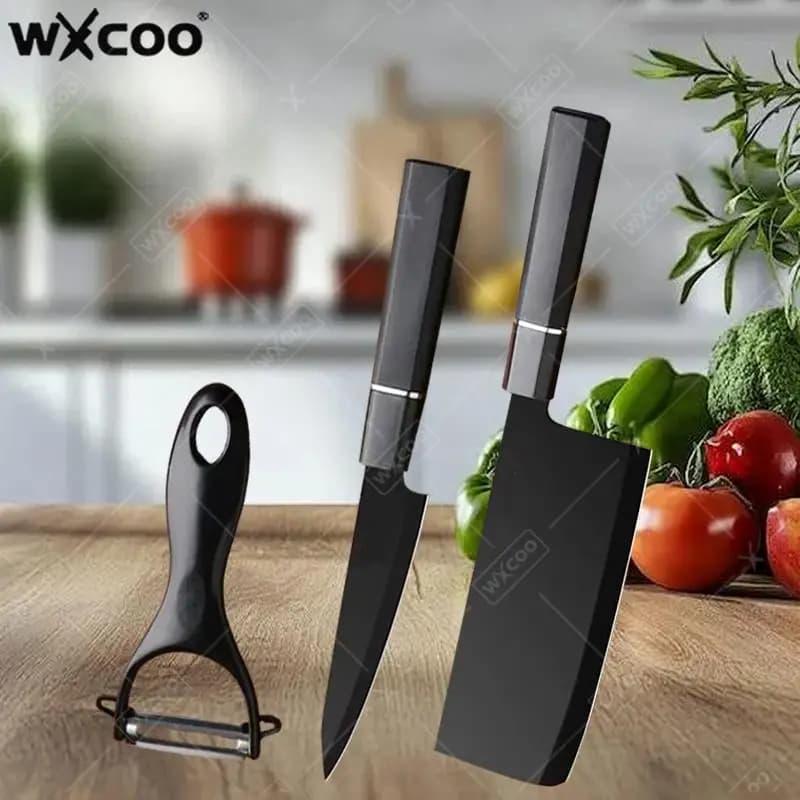 WXCOO Set di coltelli da cucina professionali, coltello da chef per uso domestico, in acciaio inossidabile, perfetto per la cottura, utensili da taglio, coltello per affettare frutta