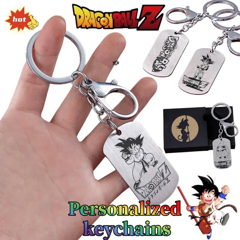 Portachiavi Dragon Ball, simpatico e alla moda, portachiavi creativo personalizzato in acciaio al titanio, regalo di compleanno per gli amici