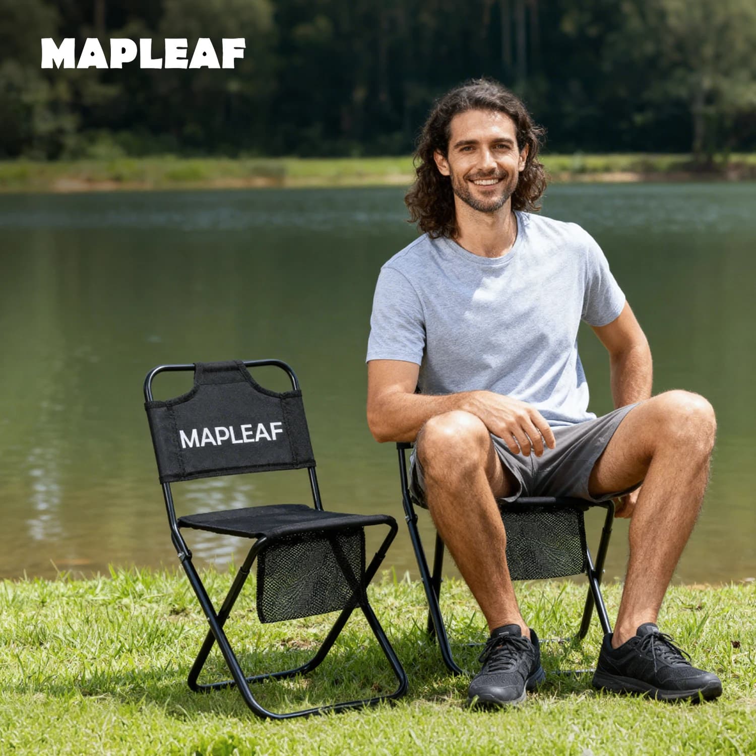 MAPLEAF Sedia da spiaggia Sedia da campeggio portatile ultraleggera Sedia da viaggio pieghevole Sedia pieghevole da escursionismo Sedia da pesca per picnic all'aperto