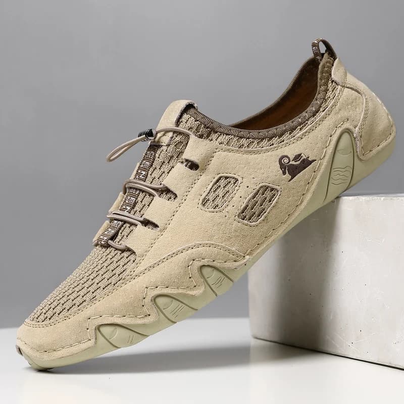 Sneakers moda uomo Mesh scarpe Casual Lether Lac-up Mens Summer scarpe vulcanizzate leggere Sneakers da passeggio Zapatillas Hombre