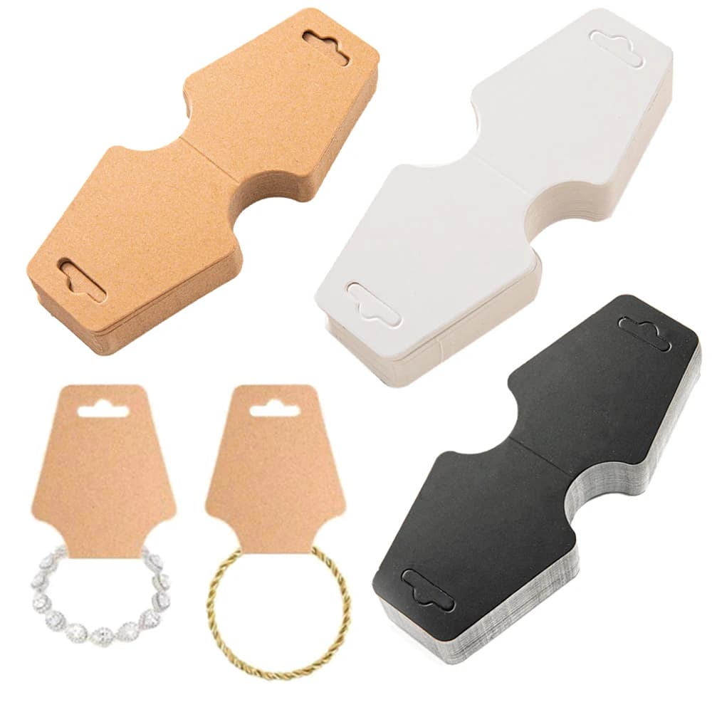 50 pz 12x5 cm Porta Collana Display Card Porta Gioielli Etichetta per Scrunchies Bracciale Organizzatore Imballaggio Forniture per piccole imprese