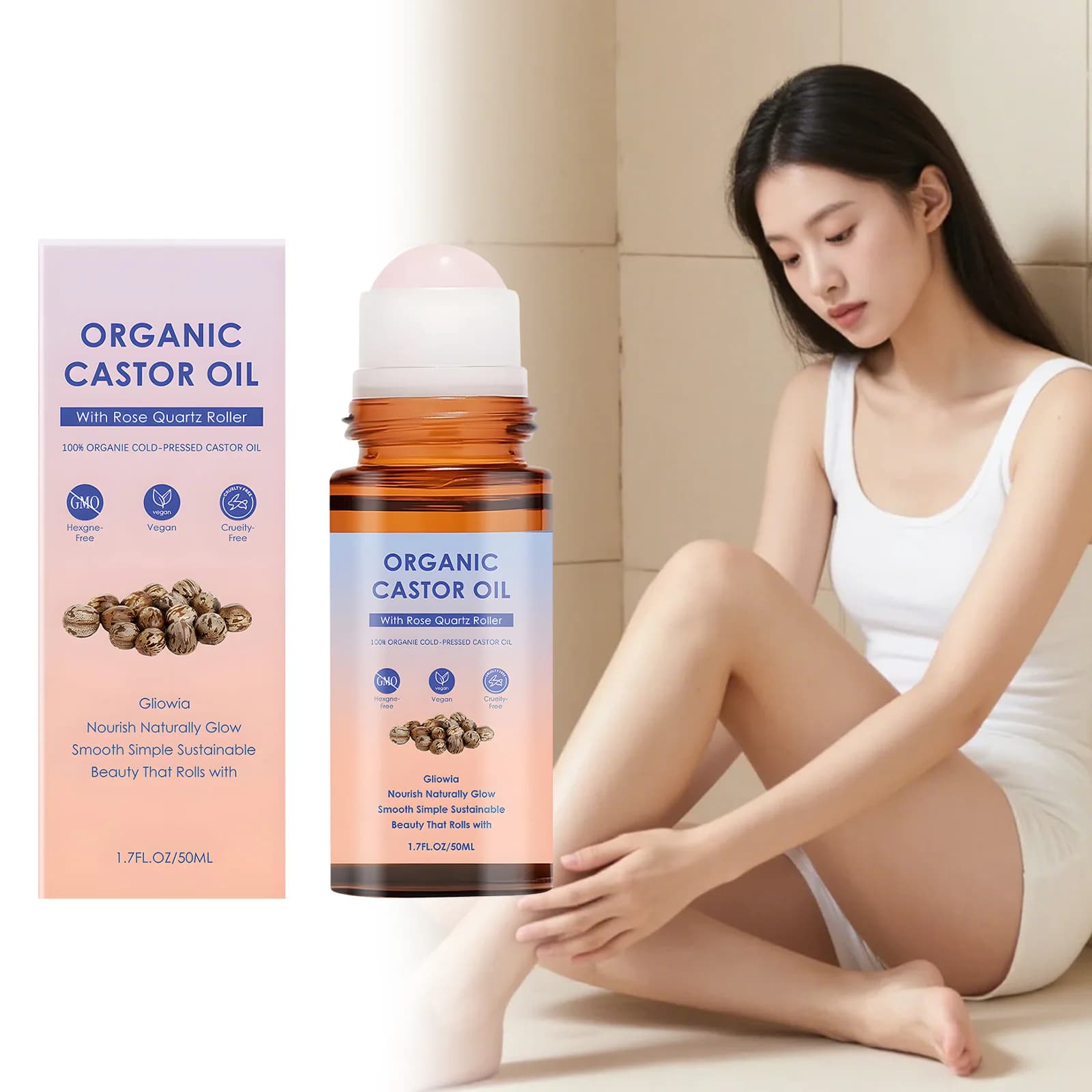 Olio di Ricino con Vitamina E per Massaggi, Idratante e Nutriente, Multiuso, Migliora la Texture e Allevia la Fatica Corporea