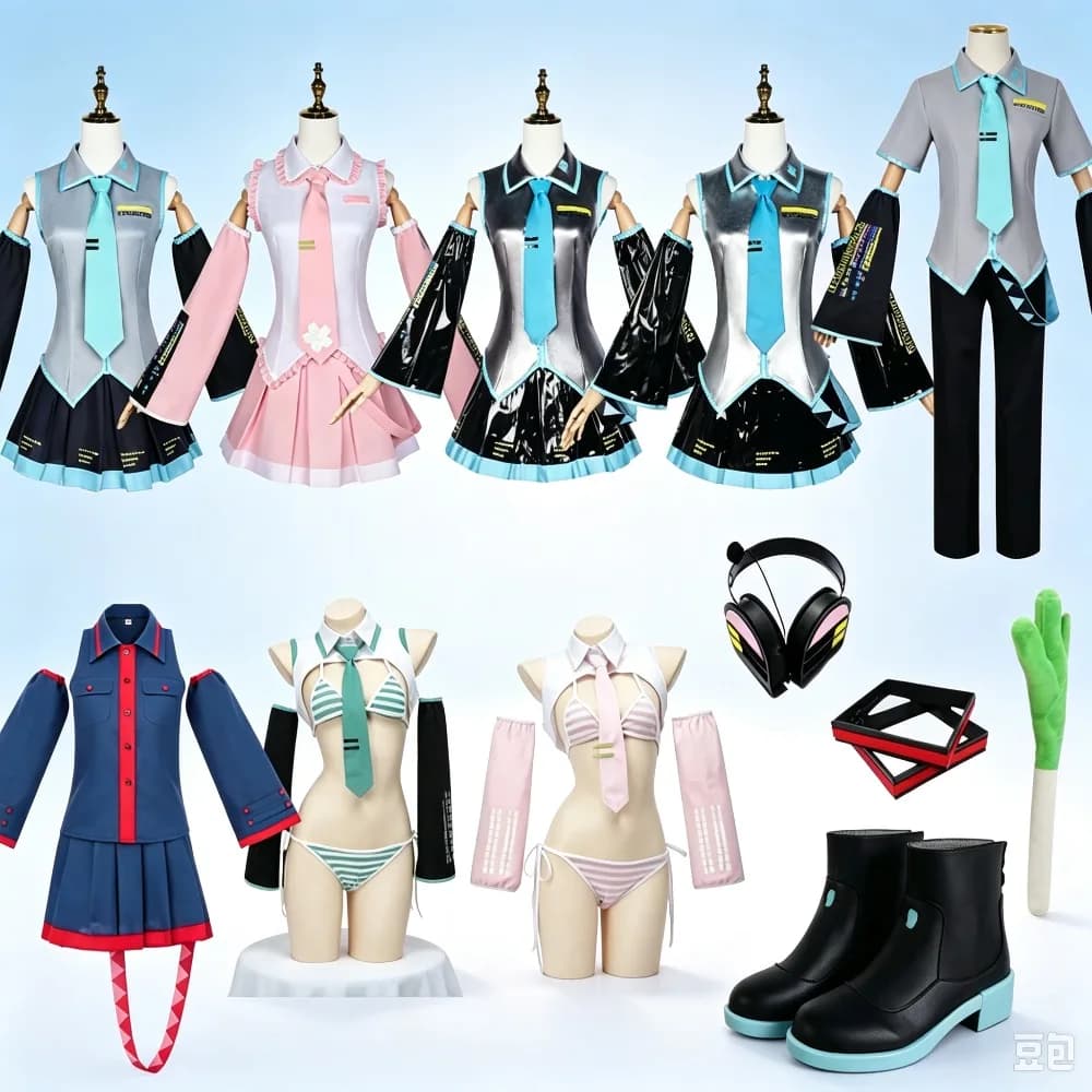 Costume Cosplay Completo Stile Vocaloid, Cantante Virtuale, Idol Virtuale, Costume Anime per Adulti Unisex, Outfit per Halloween e Comic Con