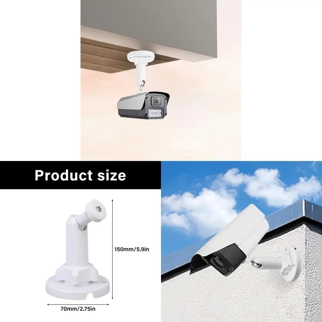 Supporto per telecamera sicurezza in ABS regolabile a 360 gradi per installazione interna esterna