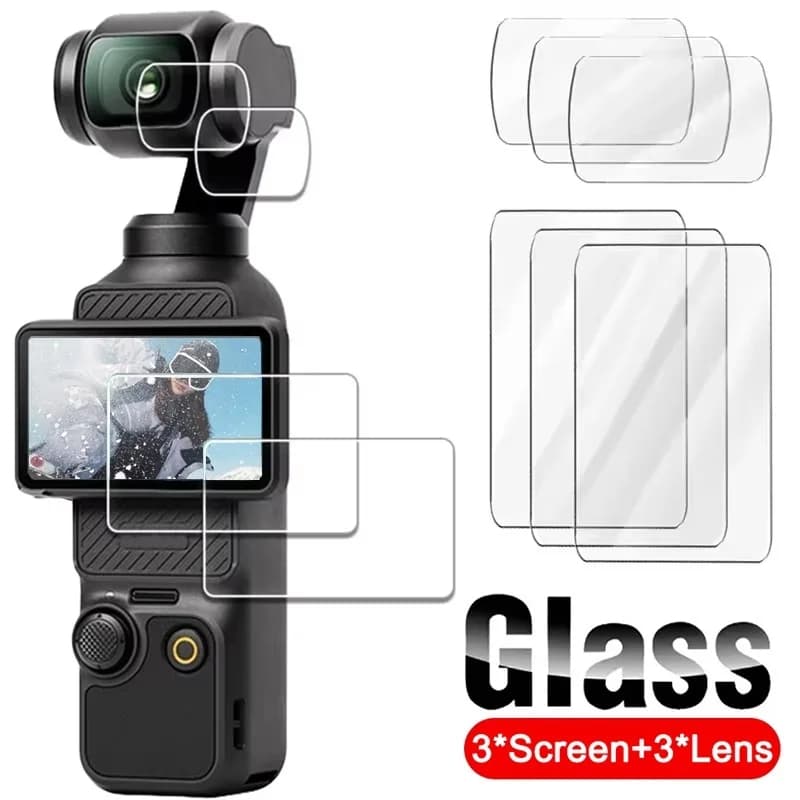 Pellicola protettiva in vetro temperato da 3 pezzi per DJI OSMO Pocket 3, pellicola protettiva antigraffio per lenti, accessori per DJI Pocket 3