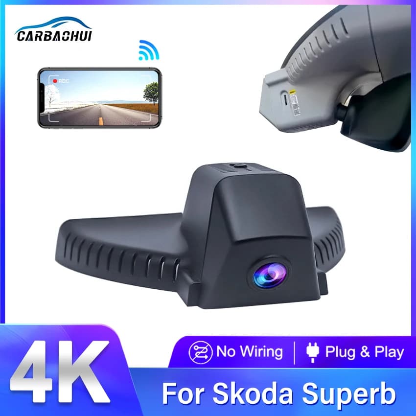 4K Plug and Play Easy to Install Auto Wifi Dash Cam Dvr Camera For Skoda Superb Deluxe TSI380 TSI330 TSI280 DSG 2019 2020 2021