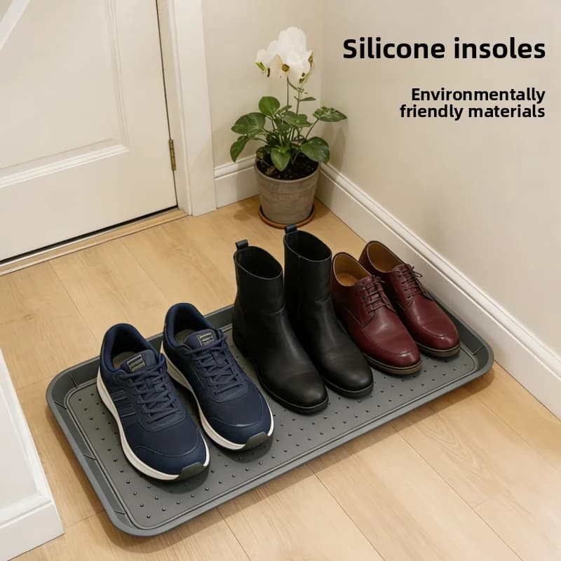 Multipurpose tray for boots and mat for silicone shoes: pad for storing durable anti-slip entry for footwear, plant pots and pet bowls