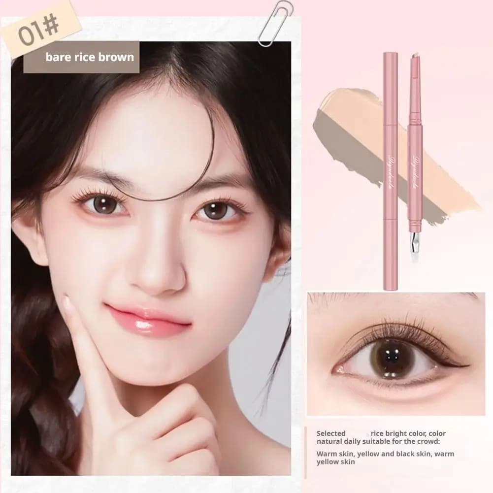 1 pz multifunctional double head eye bag pen illuminates durable natural waterproof durable korean makeup shadows