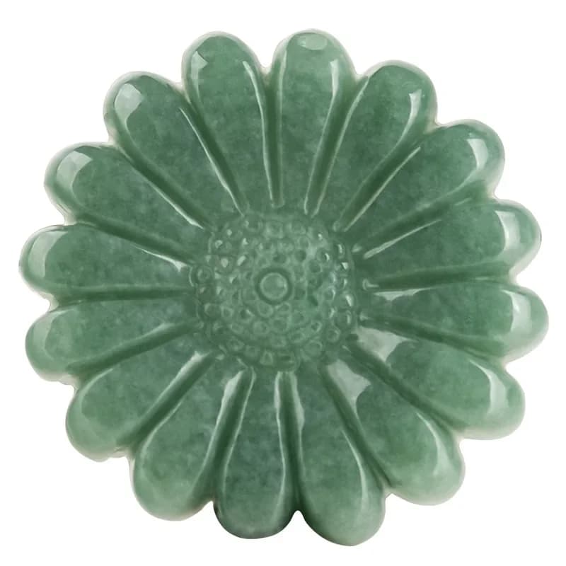 Green Jadeite Sunflower Pendant Necklace Amulet Luxury Accessories Natural Burmese Jade Carved Men Stone Real Jewelry Choker