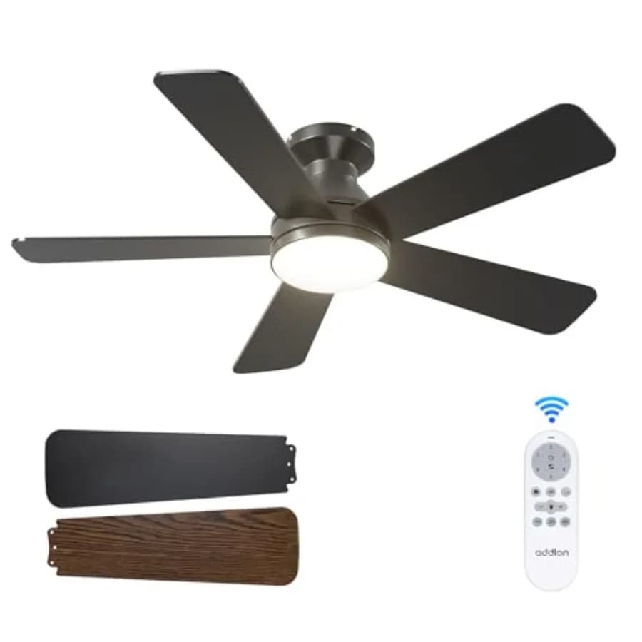 Ceilg Fans with Lights, Low Profile Ceiling Fan with Light and Remote Control, Flush Mount, Reversible, 3CCT, Dimmable, Quiet,