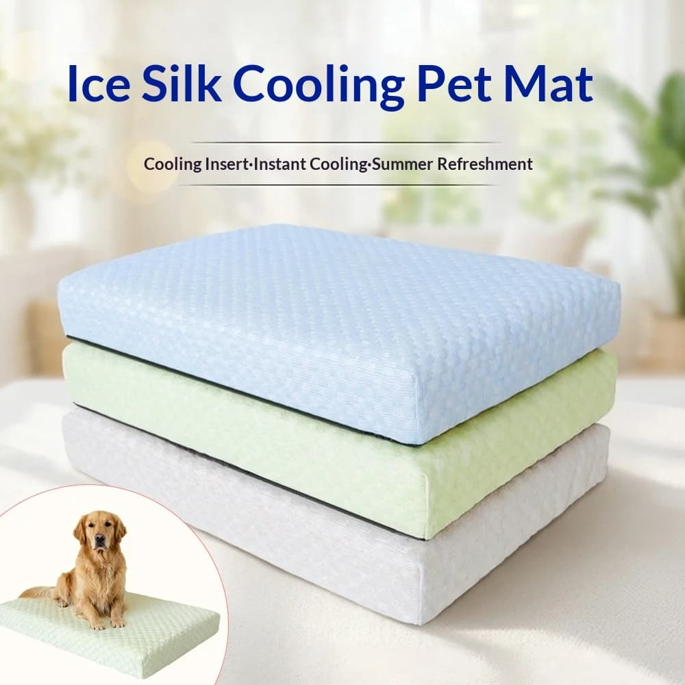 Tappetino Refrigerante per Animali Domestici in Seta Ghiacciata con Pacco Ghiaccio Rimovibile, Cuscinetto Traspirante e Lavabile per Cani e Gatti, Letto Rinfrescante Estivo per Alleviare il Calore
