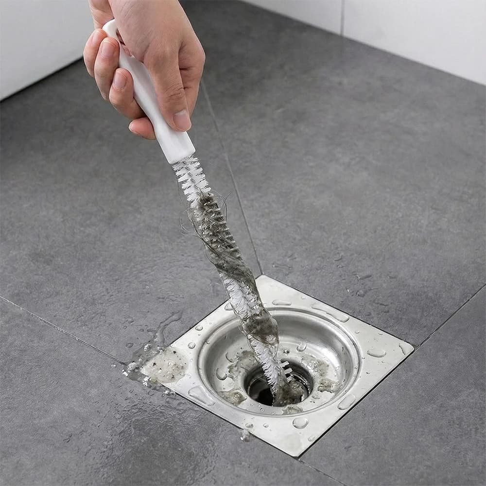 Spazzola per la pulizia di tubi, spazzola flessibile per la pulizia di scarichi di lavandini e fognature, strumento per la rimozione di intasamenti in cucina e bagno