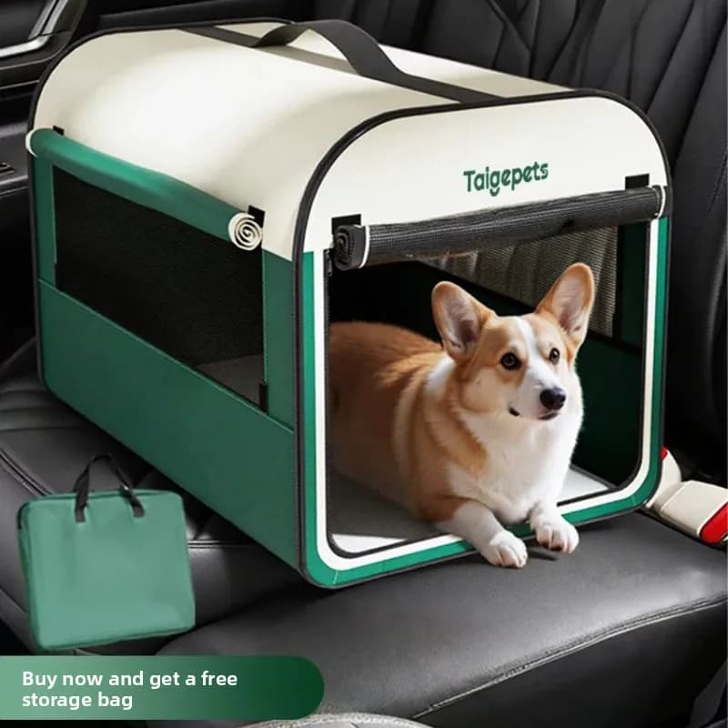 Portable Pet Carrier for Car Travel Foldable Dog Crate for Back Seat Outdoor Trip Cat House Breathable Pet Delivery Room for Dog