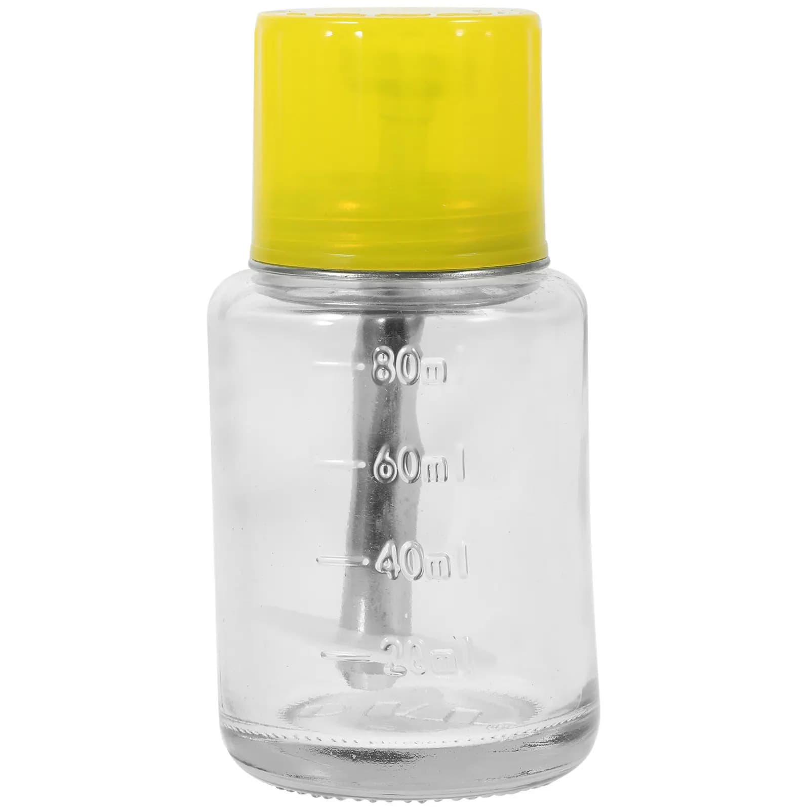 Empty bottle with Clear Glass Pressure Pump for Removement, Liquid Rechargeable Container, Manicure Accessories