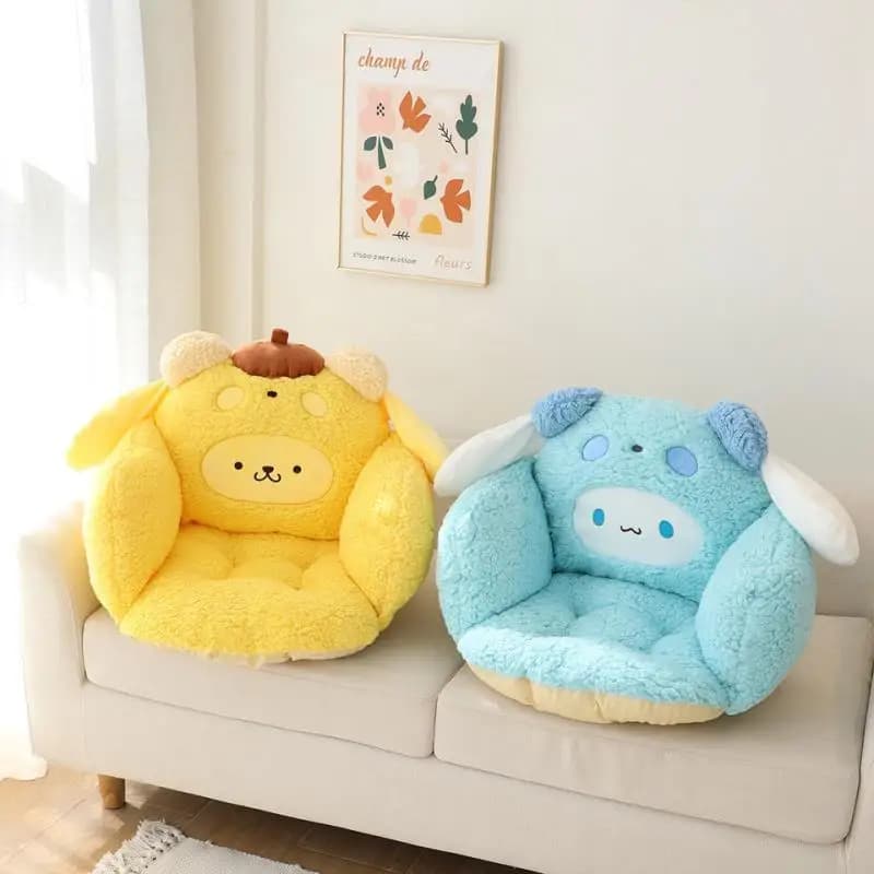 Kawaii Sanrio All-In-One Seat Back Cushion Cartoon Chair Pad with Armrest Cozy Warm Back Support Dorm Home Decor Gift for Girls