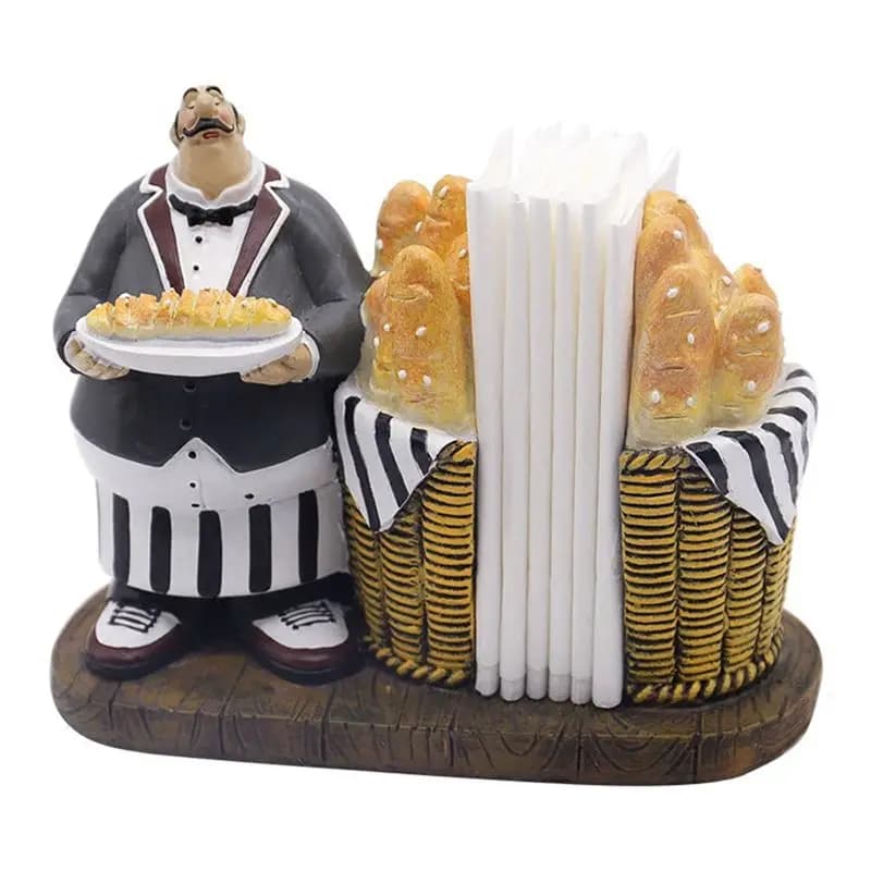 Portatovaglioli AC54-Chef a Forma di Chef Italiano, Decorativo per Cucina e Bar